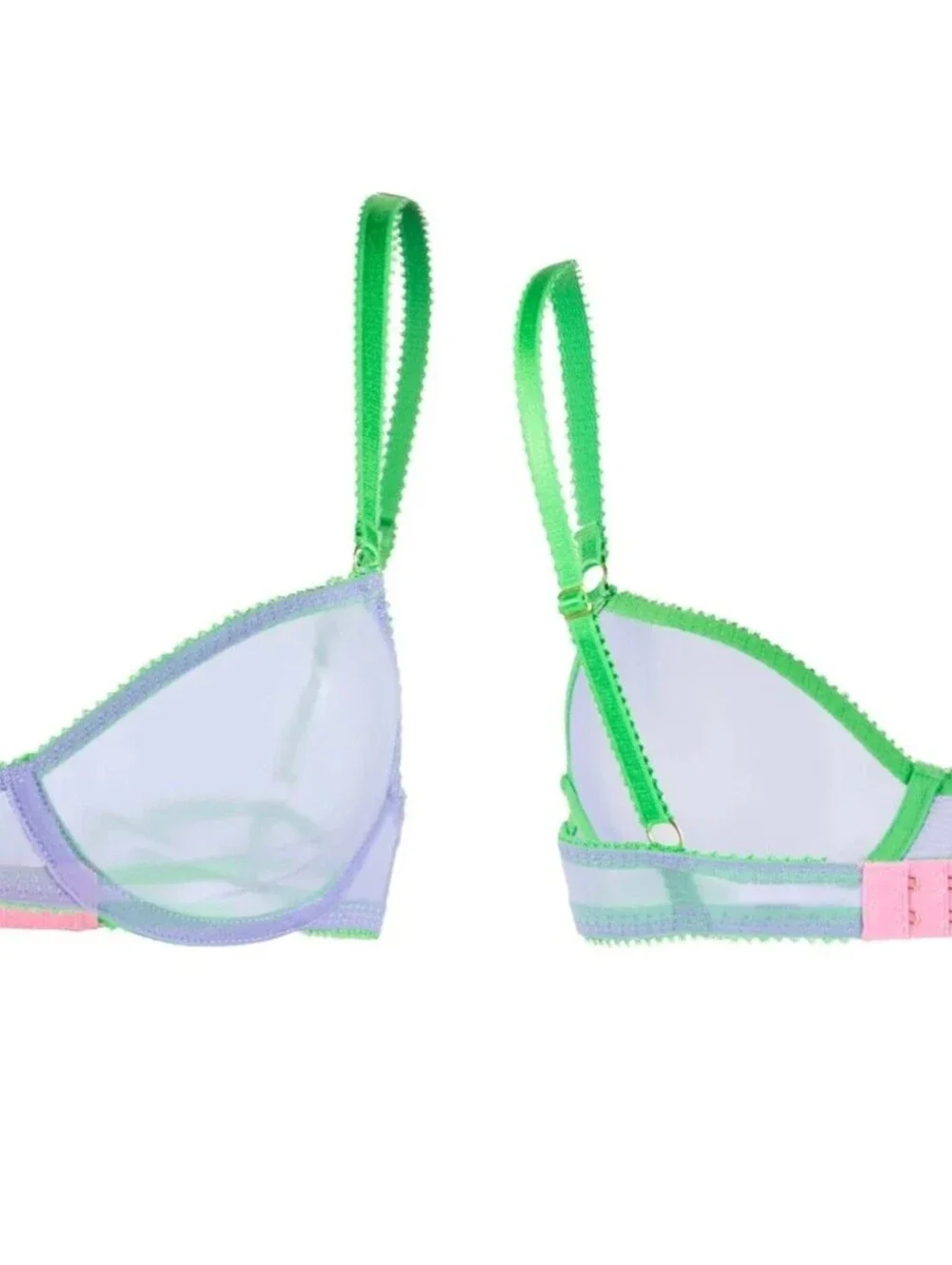dora larsen Mesh Bra Set -Corelee Clean Tulle‎ Pastel Blue 36DD/ Thong Size 4